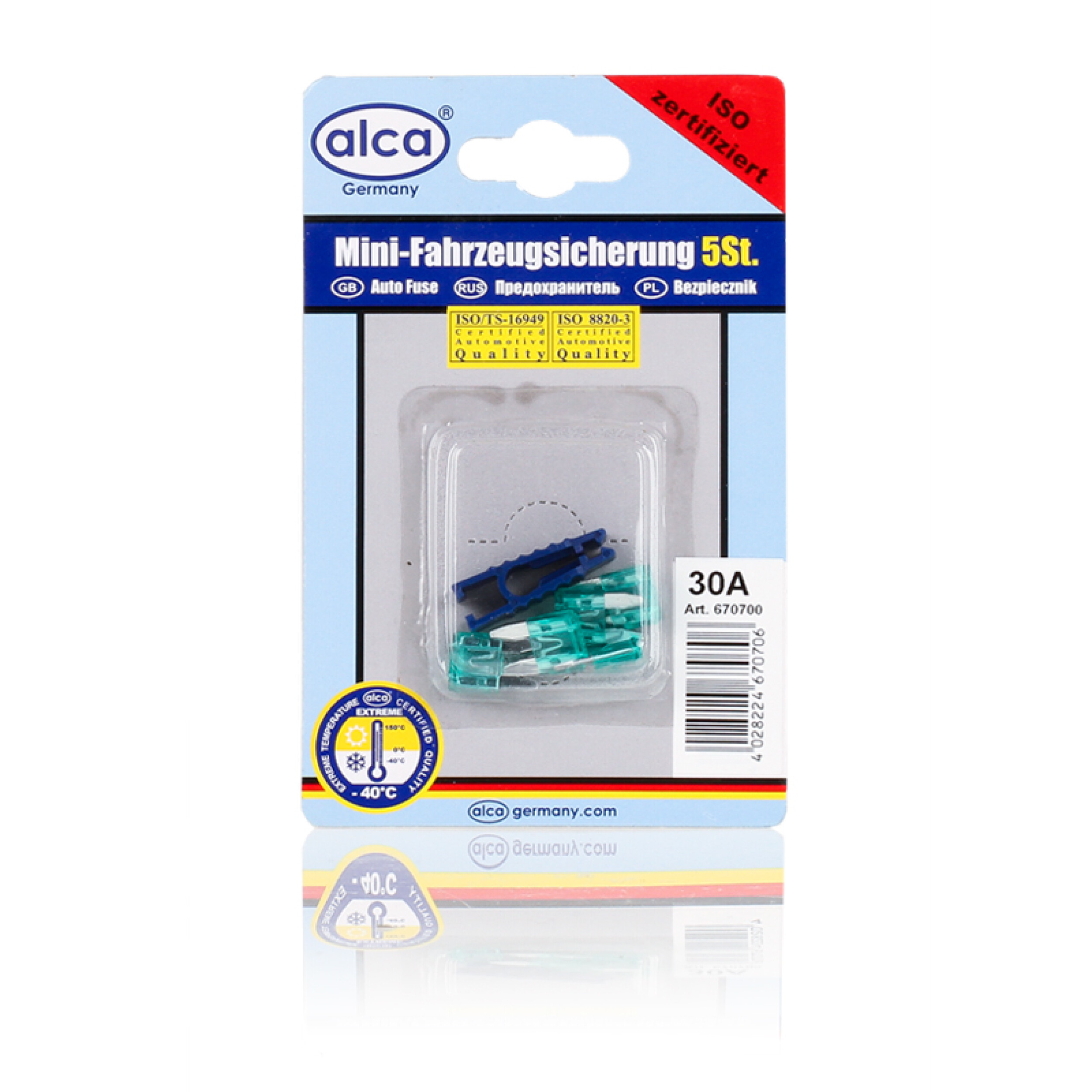 ALCA Mini-Sicherungen 30A 5St. Blister Sicherung 670700 Image