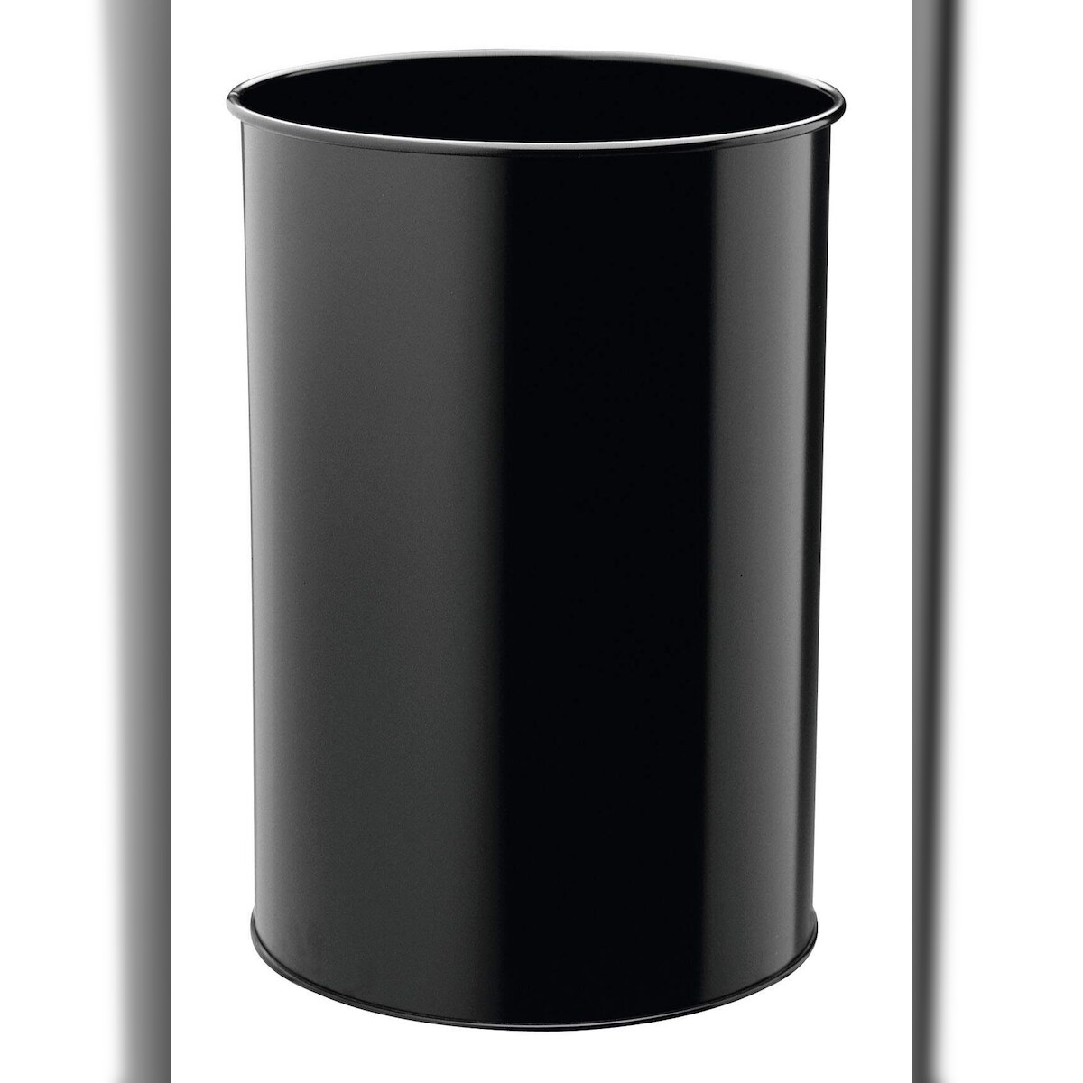 Durable Papierkorb Metall 30l sw Stahl rund Image