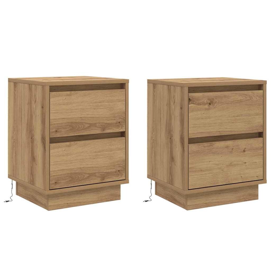 vidaXL Nachttisch 2 pcs Artisan-Eiche 39 x 34,5 x 50 cm Holzwerkstoff Image