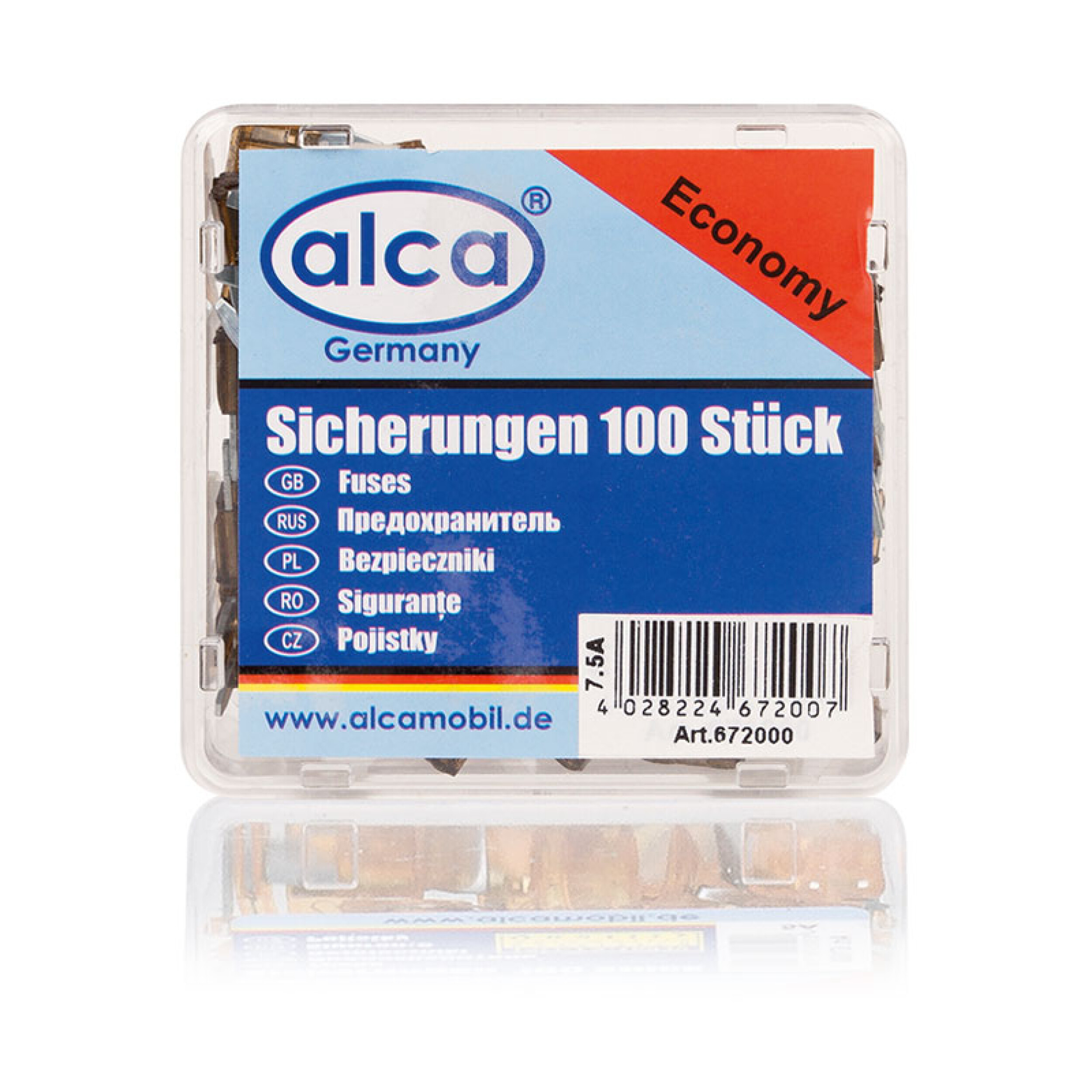 ALCA Mini-Sicherungen 7,5A; 100 St. Economy Box Sicherung 672000 Image