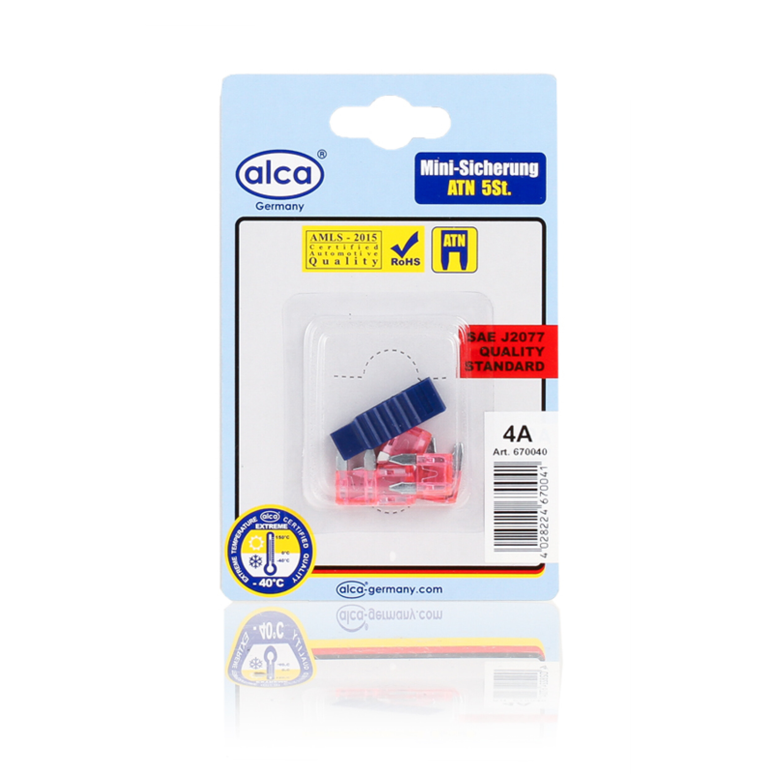 ALCA Mini-Sicherungen 4 A 5St. Blister Sicherung 670040 Image