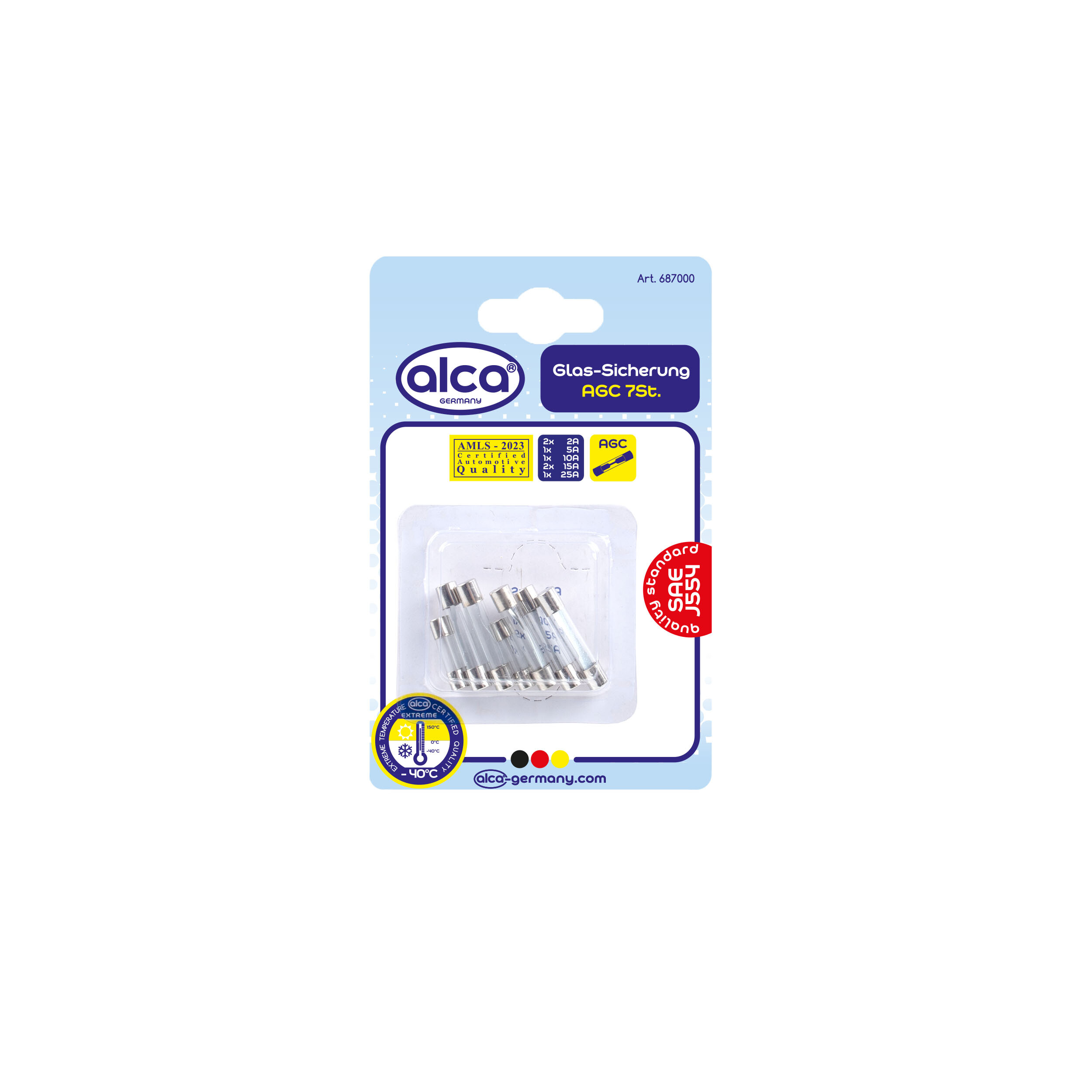 ALCA Glas-Sicherungen Set; 7St. Blister Sicherung 687000 Image