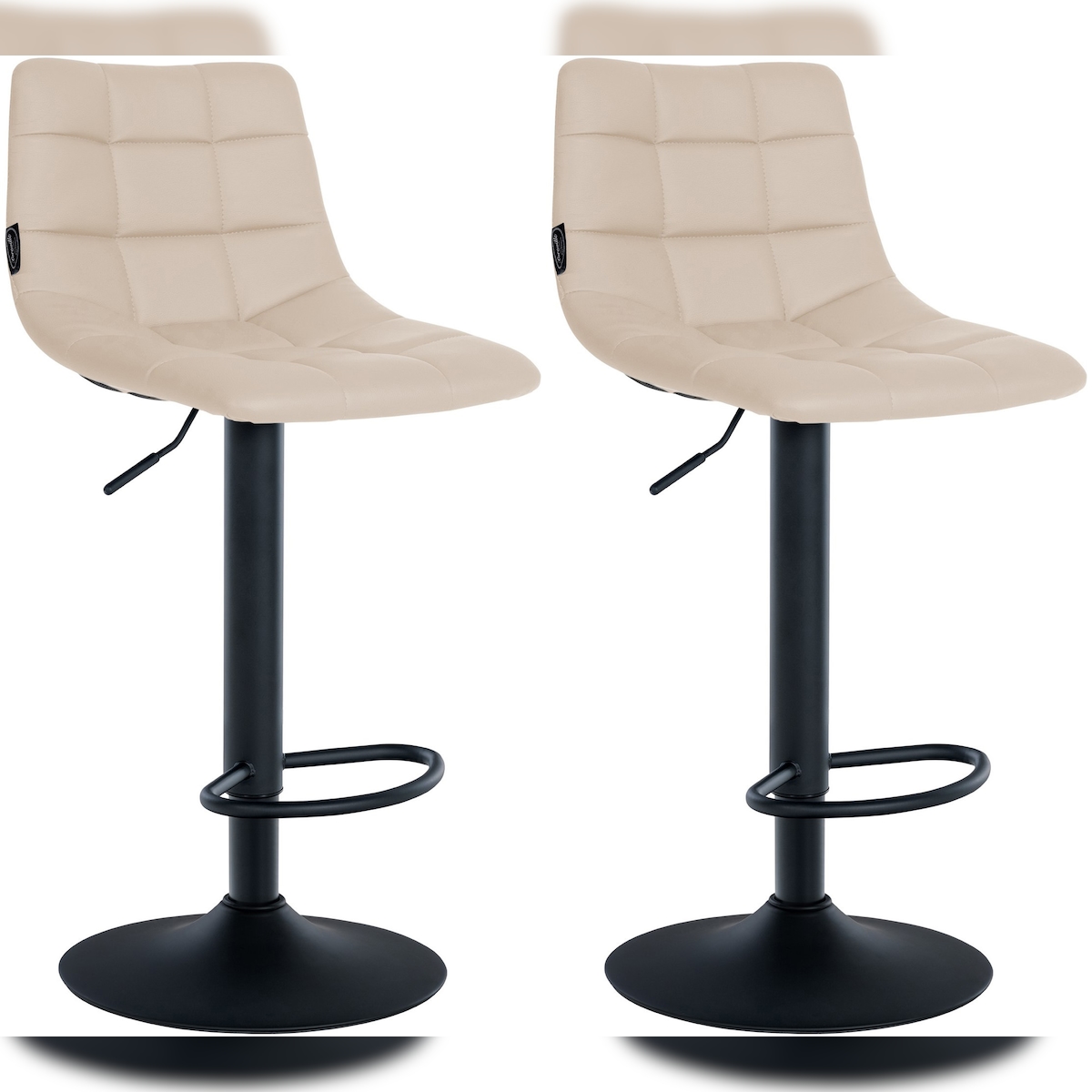 CLP 2er Set Barhocker Jerry Kunstleder creme/schwarz Image