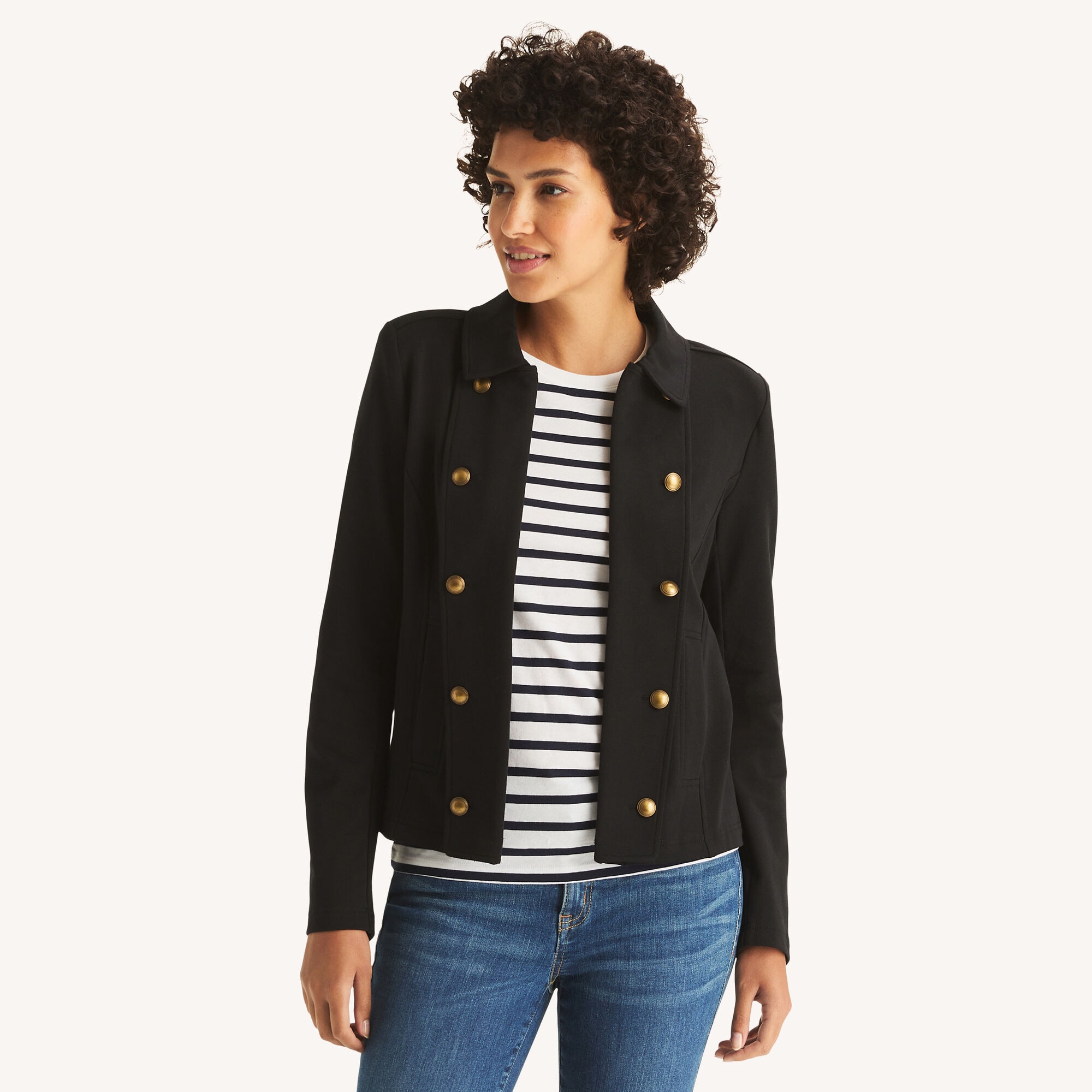 Nautica Women's Captain's Jacket 018 (True Black), XS