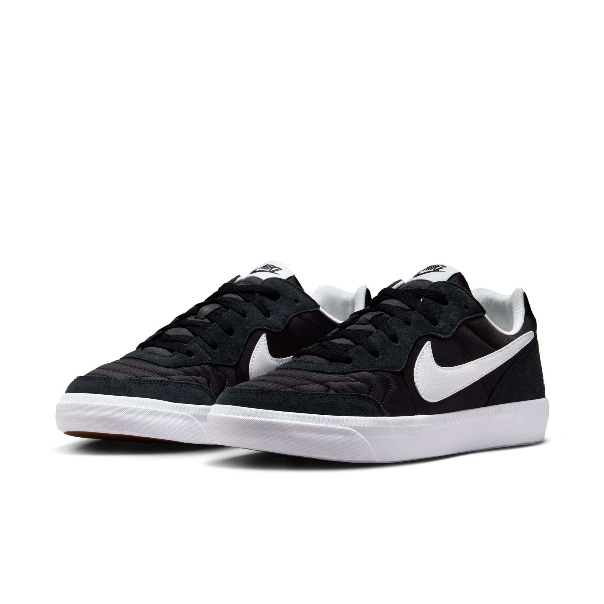 Sneaker NIKE SPORTSWEAR "NSW TIEMPO TRAINER", Herren, Gr. 42,5, schwarz, weiß, gum med braun, Synthetik, Schuhe Sneaker