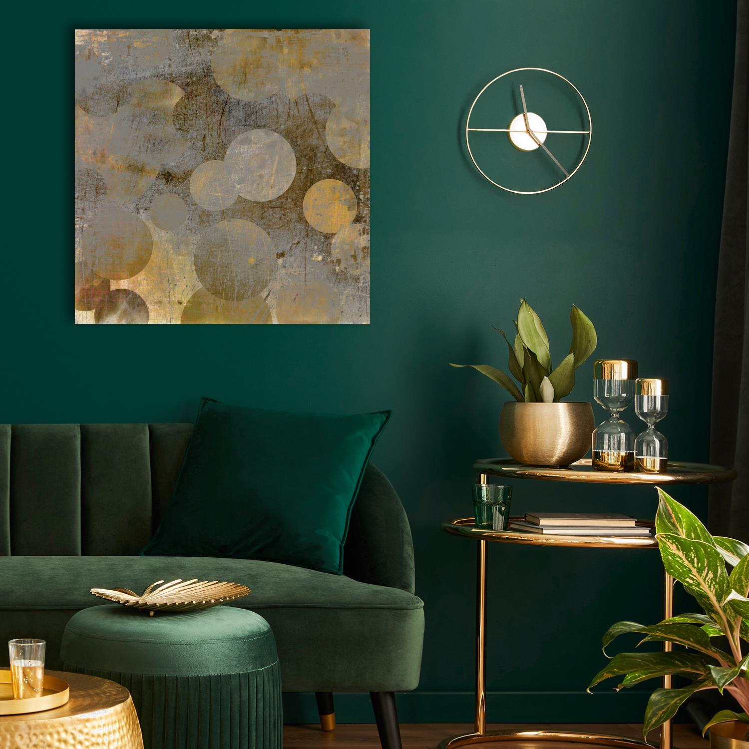 XXL-Wandbild QUEENCE "Akustikbild Abstrakt Gold", farbe bild(er): goldfarben, B:120cm H:120cm T:2,5cm, Polyester, Bilder, Einfache Akustiklösung ohne Baumaßnahme, Schalldämmung, Paneele Image