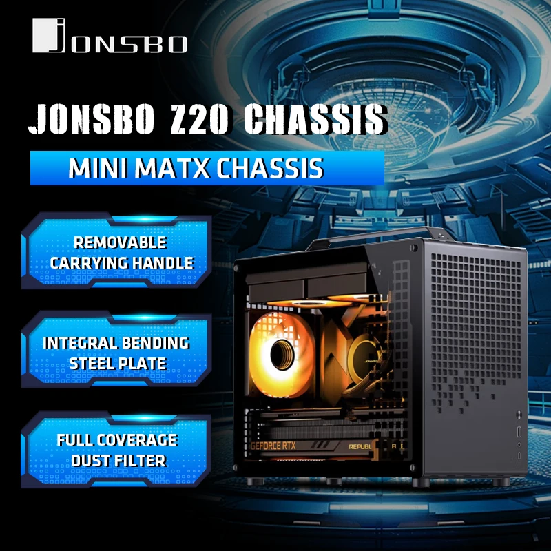 JONSBO Z20 boîtier PC M-ATX/ITX avec poignée de transport amovible châssis d