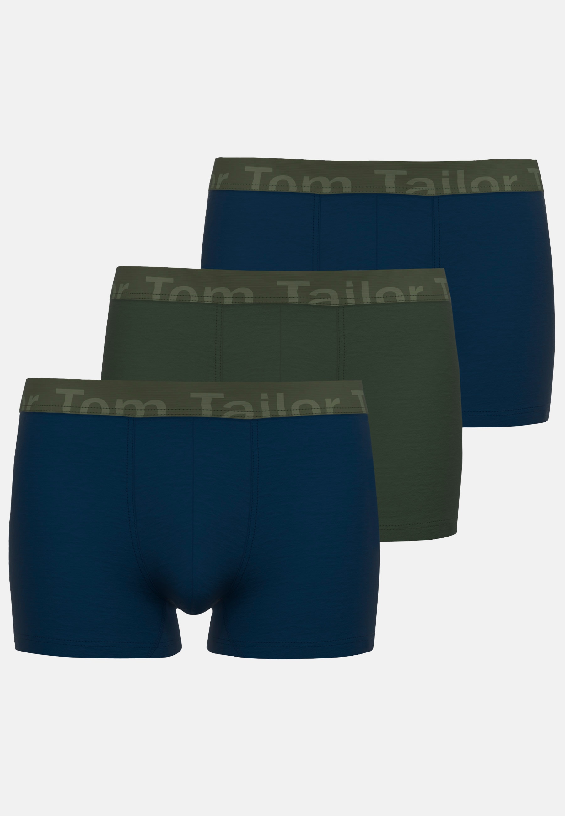 Boxershorts TOM TAILOR "Buffer", Herren, Gr. 4S, grün (grün, mittel, uni), Obermaterial: 95% Baumwolle, 5% Elasthan, Unterhosen Image