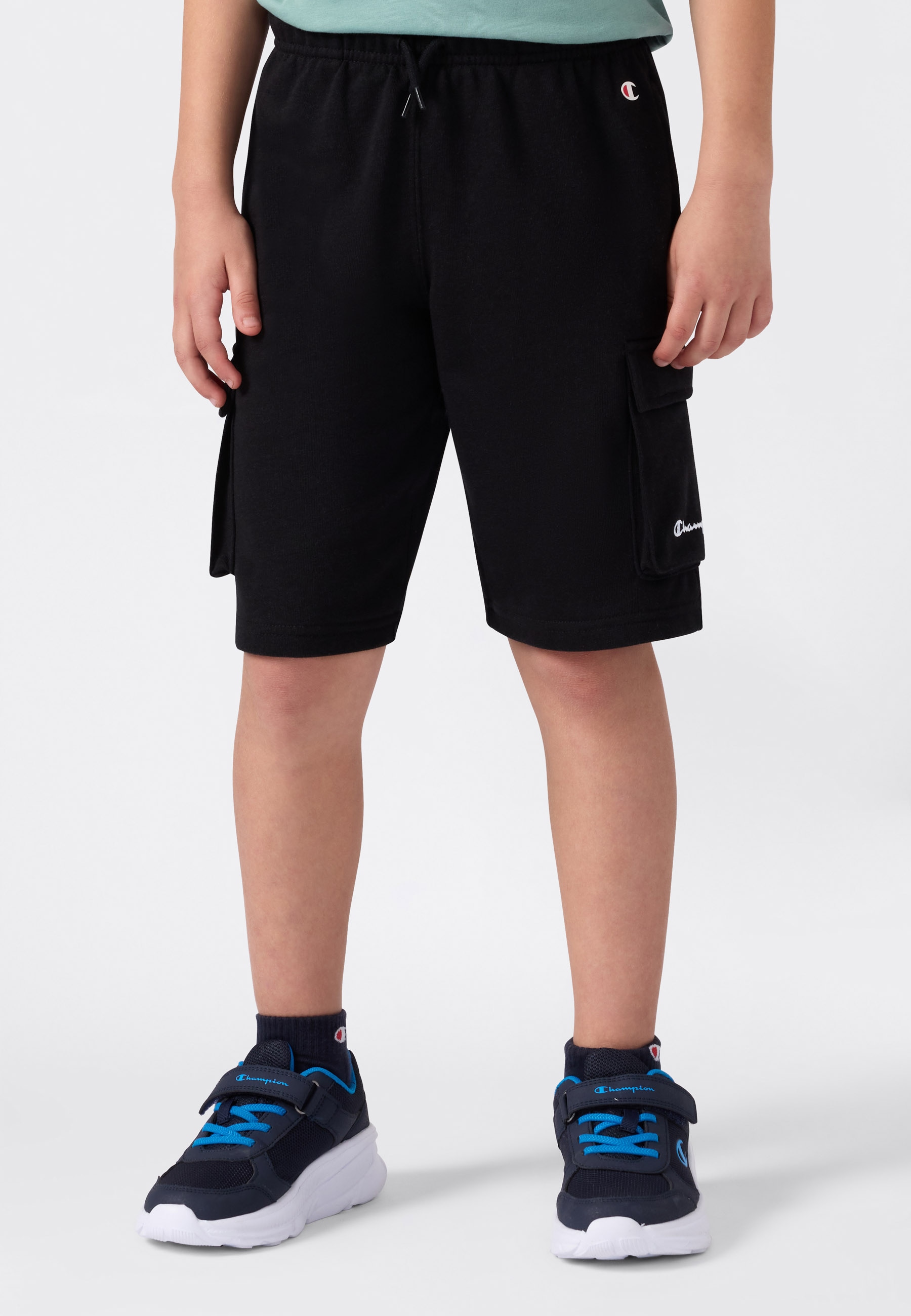 Cargoshorts CHAMPION "ICONS Shorts", Kinder, Gr. M (140/146), N-Gr, nbk, ns, Obermaterial: 73% Baumwolle, 27% Polyester, Hosen Image