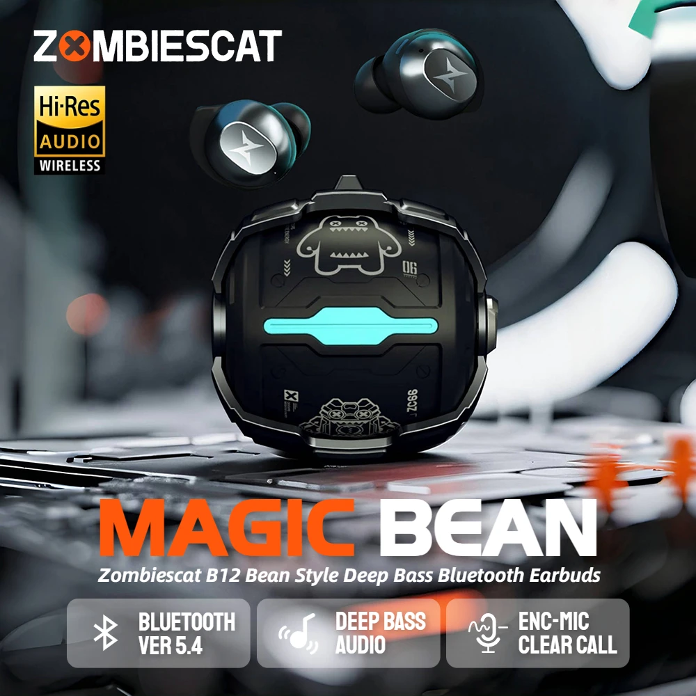 Zombiescat B12 TWS Kabellose Ohrhörer Unsichtbare In-Ear Bluetooth 5.4 Kopfhörer mit Drehbarem Flip-Top-Design Bluetooth Sport-Kopfhörer Image