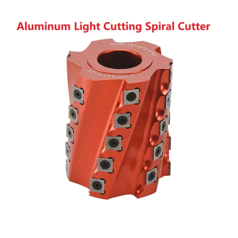 62/90/100/125 mm Durchmesser Aluminium Lichtschneidende Spiralschneider 4-seitiger Moulder Hobelkopf Holzbearbeitung Einweg-Hartmetalleinsatz Image