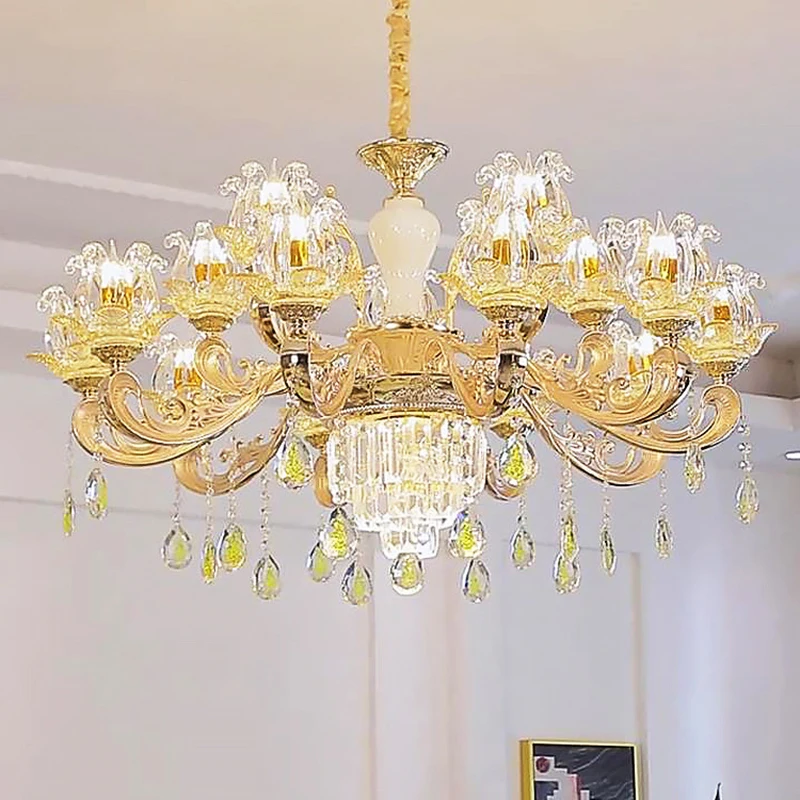 Luxuriöse Atmosphäre Europäische Wohnzimmer Lampe Obst Form Glas Lampenschirm Esszimmer Schlafzimmer Lampe Kerze Lampe Villa Kronleuchter