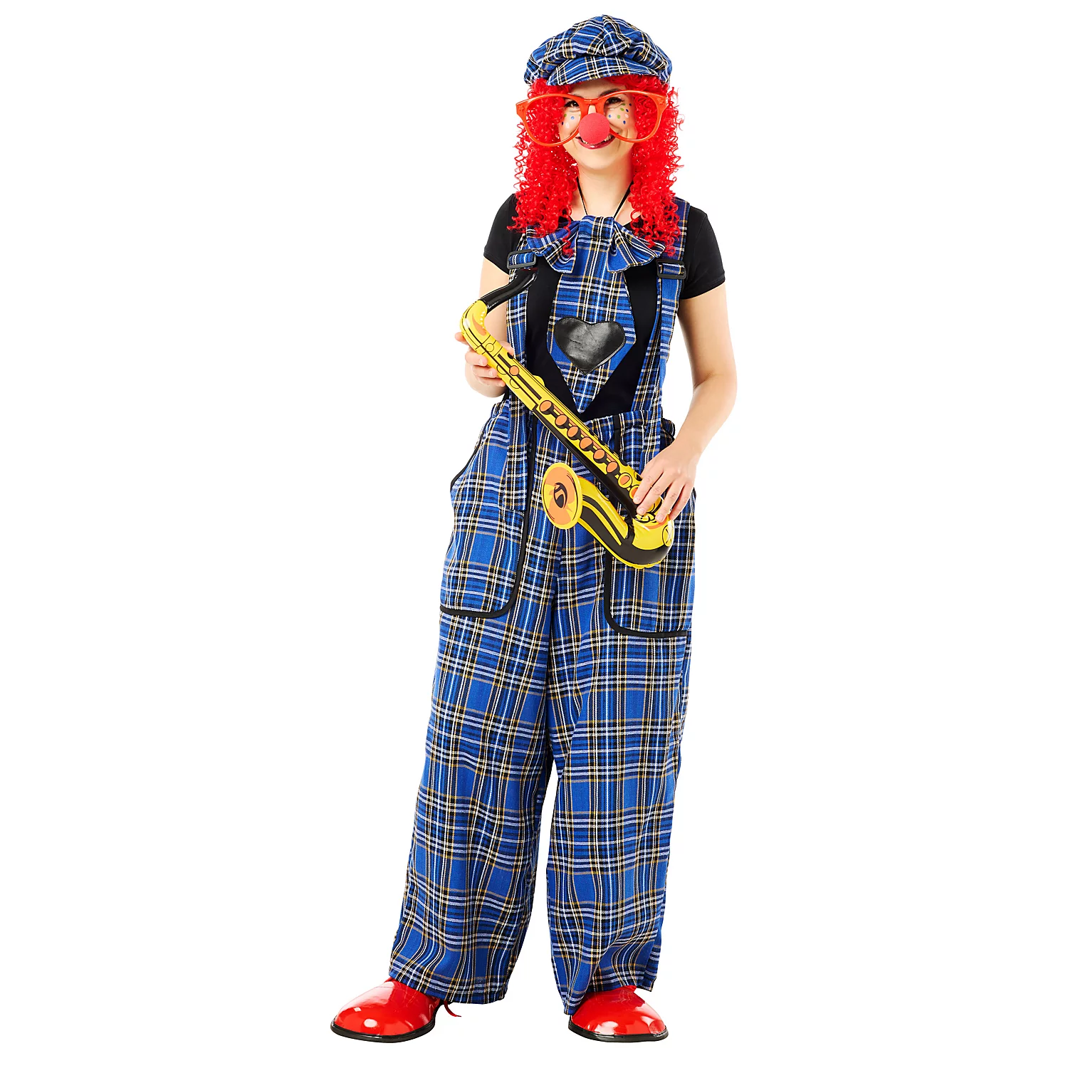buttinette Clown-Latzhose und Riesenkrawatte, unisex, blau-color Image