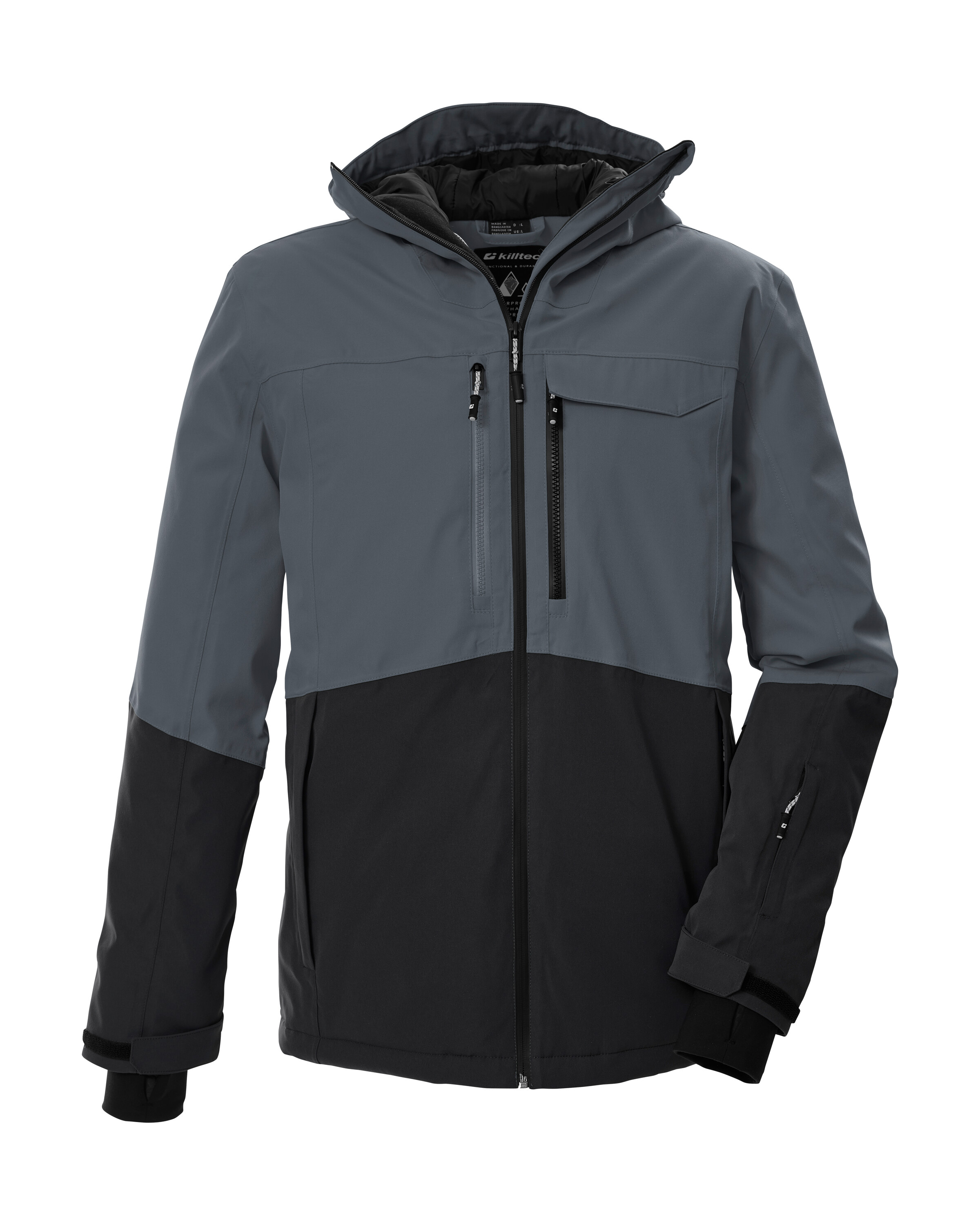 Skijacke KILLTEC "KSW 280 MN SKI JCKT", Herren, Gr. M, stahlgrau, Oberstoff: 100% Polyester, Futter: 100% Polyamid, Füllung: 100% Polyester, Jacken, Wasserdichte Herrenjacke mit Schneefang, atmungsaktiv und PFAS-frei Image