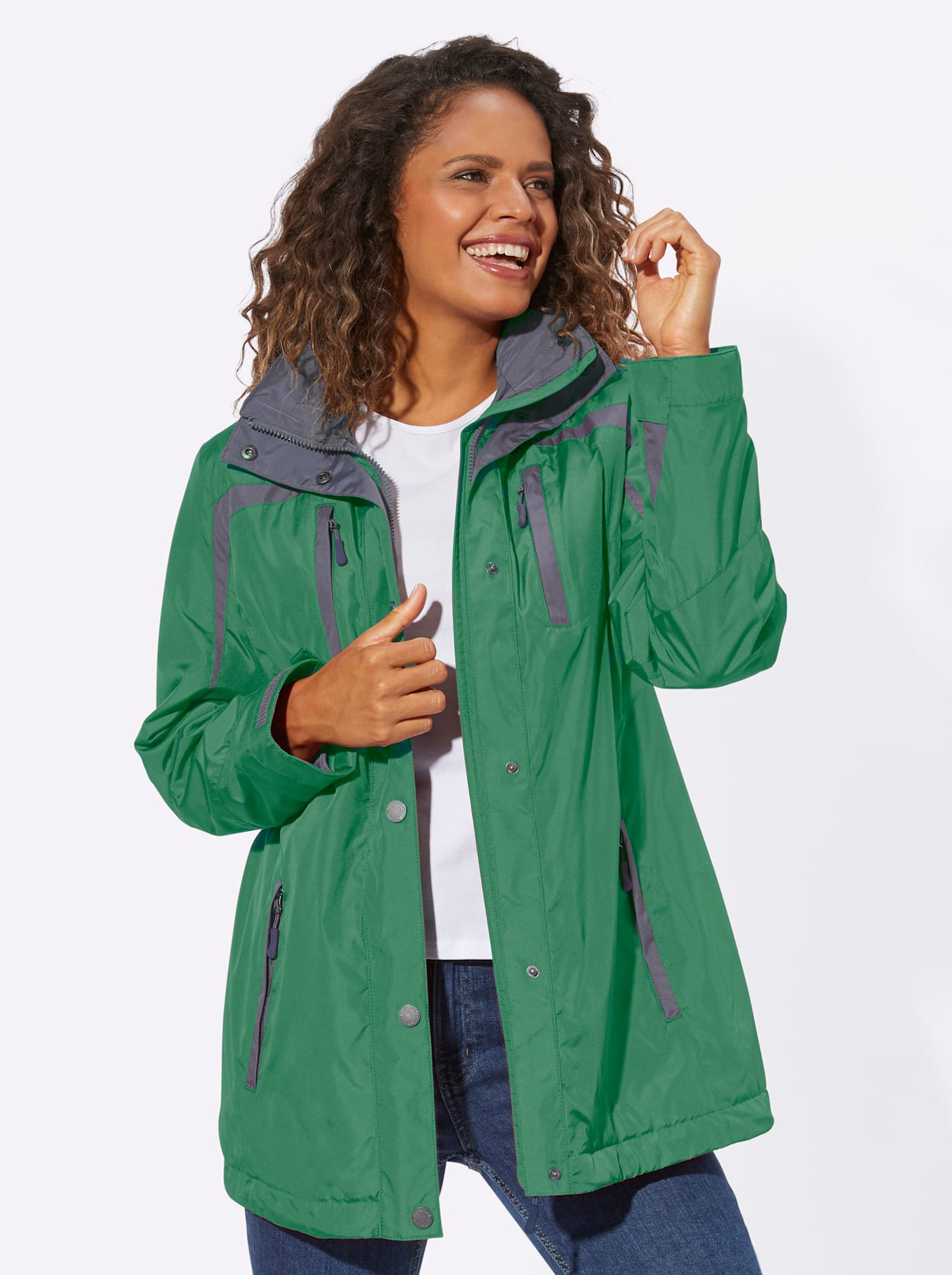 Funktionsjacke CASUAL LOOKS, Damen, Gr. 24, grün, 100% Polyester, unifarben, Jacken Image