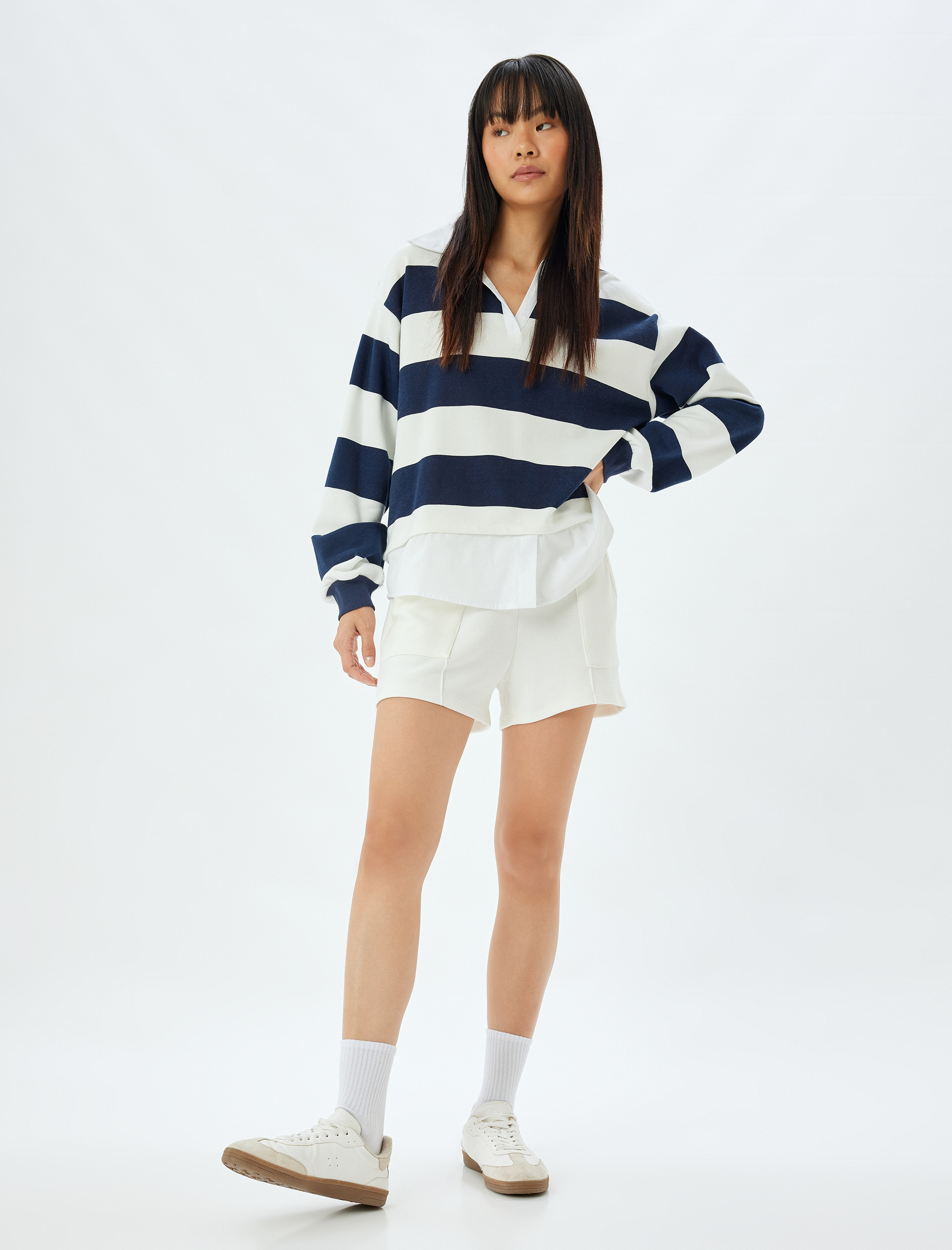 Koton Sweatshirt Hemdkragen Softshell Sweatshirt Image