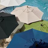 Octagonal Outdoor Market Patio Umbrella - Canvas White/Eggshell, Black/Canvas White, 9' Dia. - Grandin Road