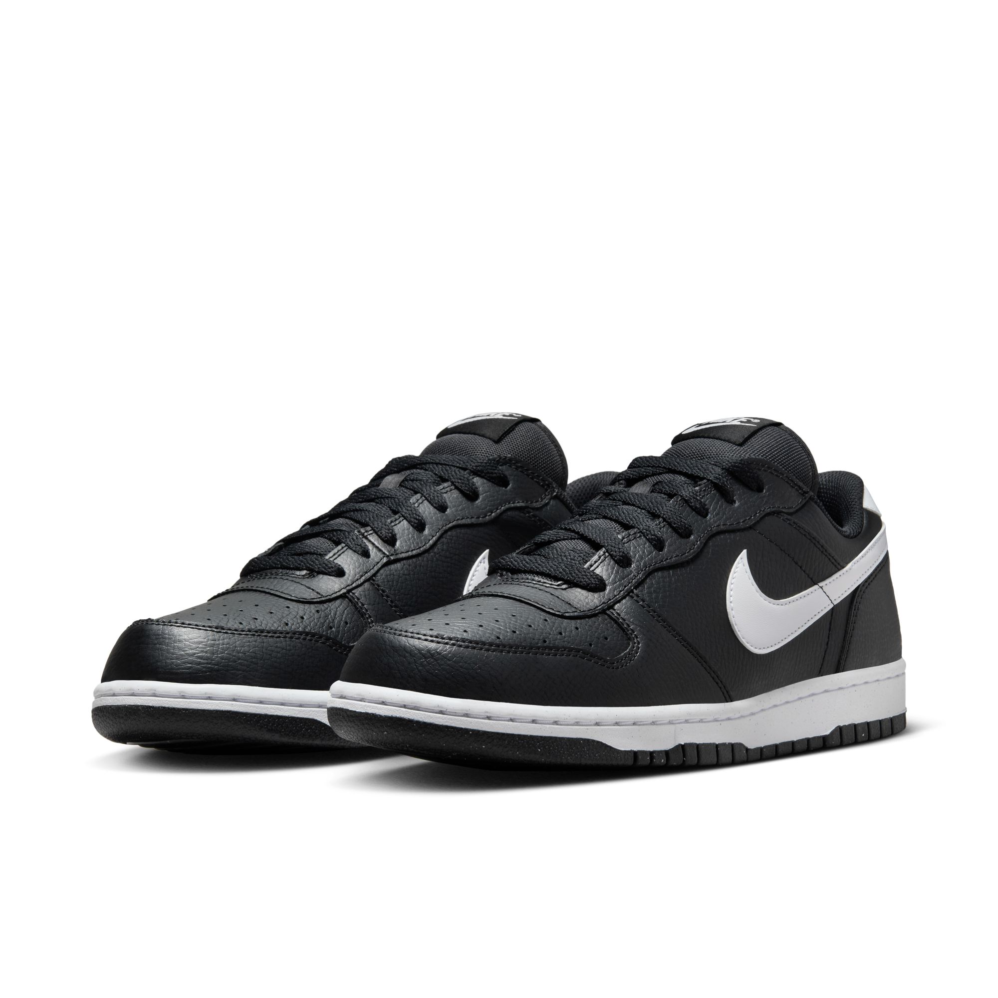 Sneaker NIKE SPORTSWEAR "BIG LOW", Herren, Gr. 42, schwarz, weiß, Leder, Synthetik, Schuhe Sneaker