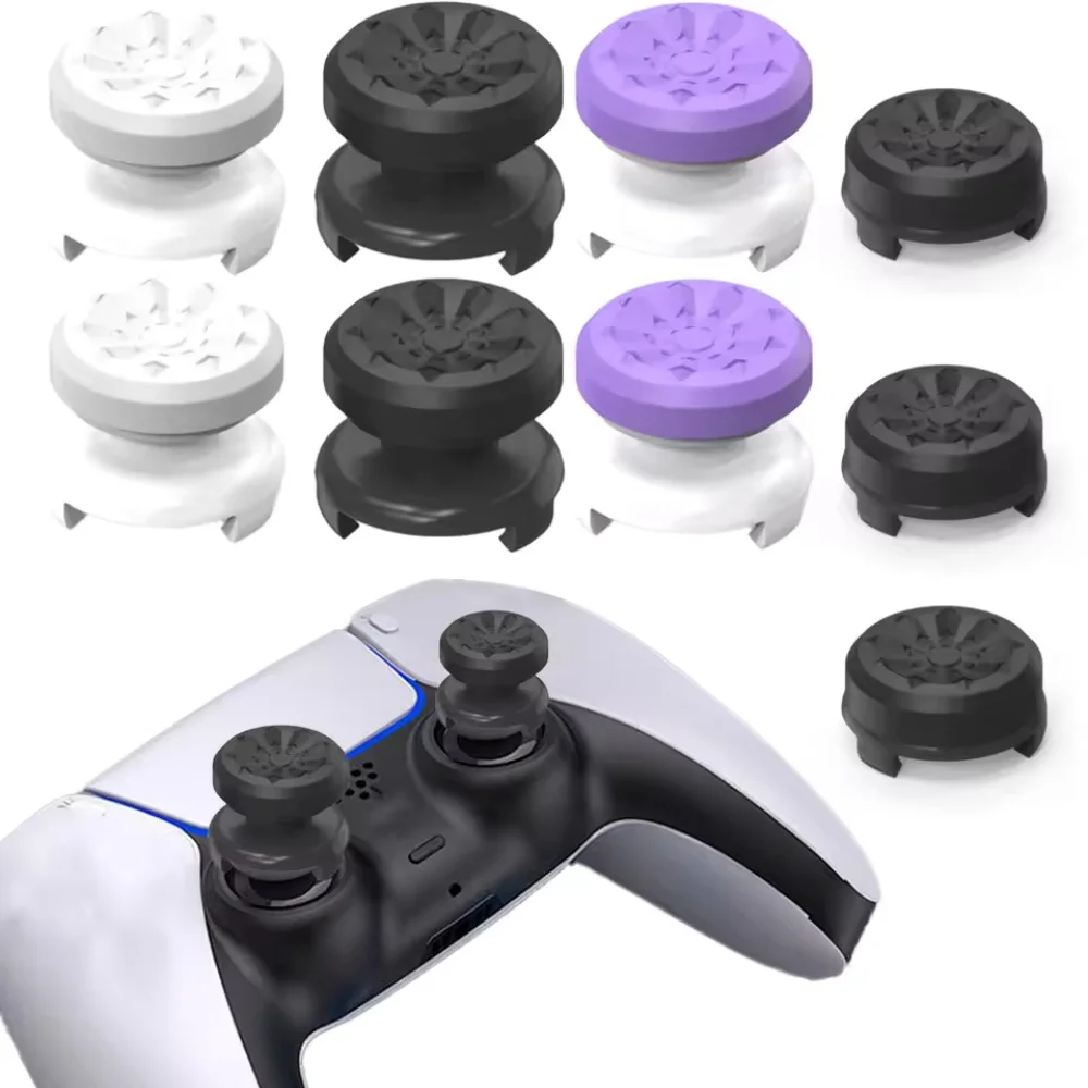 2Pcs Hand Grip Extenders Caps for PS4 Game Controller Gamepad Thumb Stick Grips High/Low Rise Covers For Playstation 4 PS5