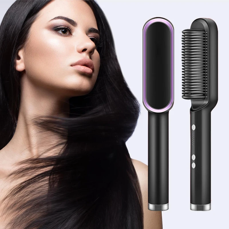 Customized High Quality Hair Straightener Brush Professional Hair Straightener Hot Hair Straightener Hot Comb