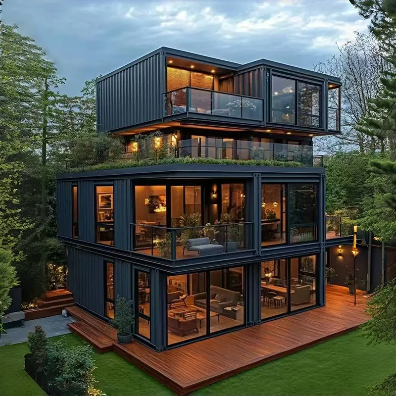 Pronto su contenitore da 20 piedi 40 piedi casa prefabbricata espandibile 2 3 4 5 camera da letto prezzo prefabbricato villa in acciaio leggero casa mobile