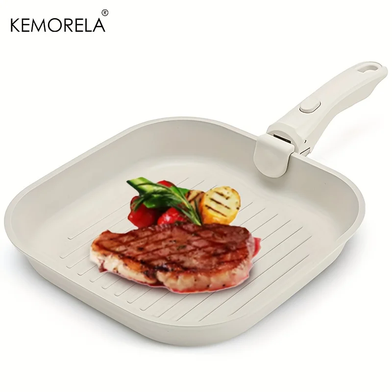 1 x 26 cm Antihaft-Bratpfanne mit abnehmbarem Griff, spülmaschinenfest, für Ofen und Herd, Induktions-kompatibles Kochgeschirr für Steak Image