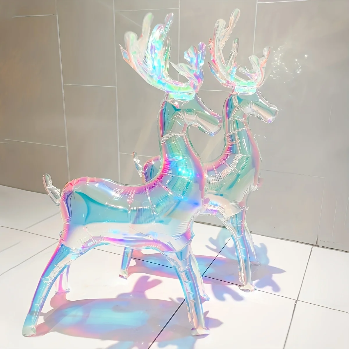 Bunte Rentier-Ballons aus Aluminiumfolie, geeignet für Weihnachtsfeiern und Geburtstagsfeiern mit Wintermotiv Image