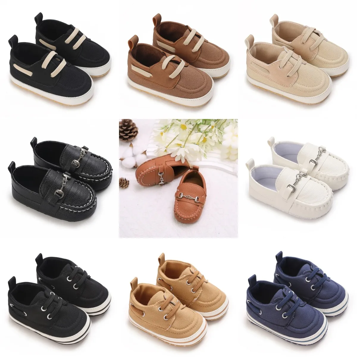 Lässige Slip-On-Loafer-Schuhe mit niedrigem Oberteil für Babys, leichte, bequeme, rutschfeste, flache Schuhe für Spaziergänge im Innen- und Außenbereich, Sprin