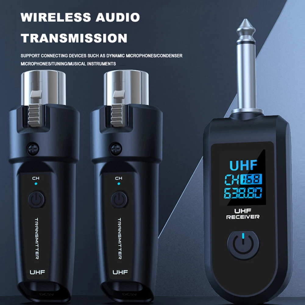 Kabelloser Mikrofonkonverter, wiederaufladbare Mikrofone, verkabelt in kabelloses System, kabelloser Mikrofonadapter für dynamisches Mikrofon Image