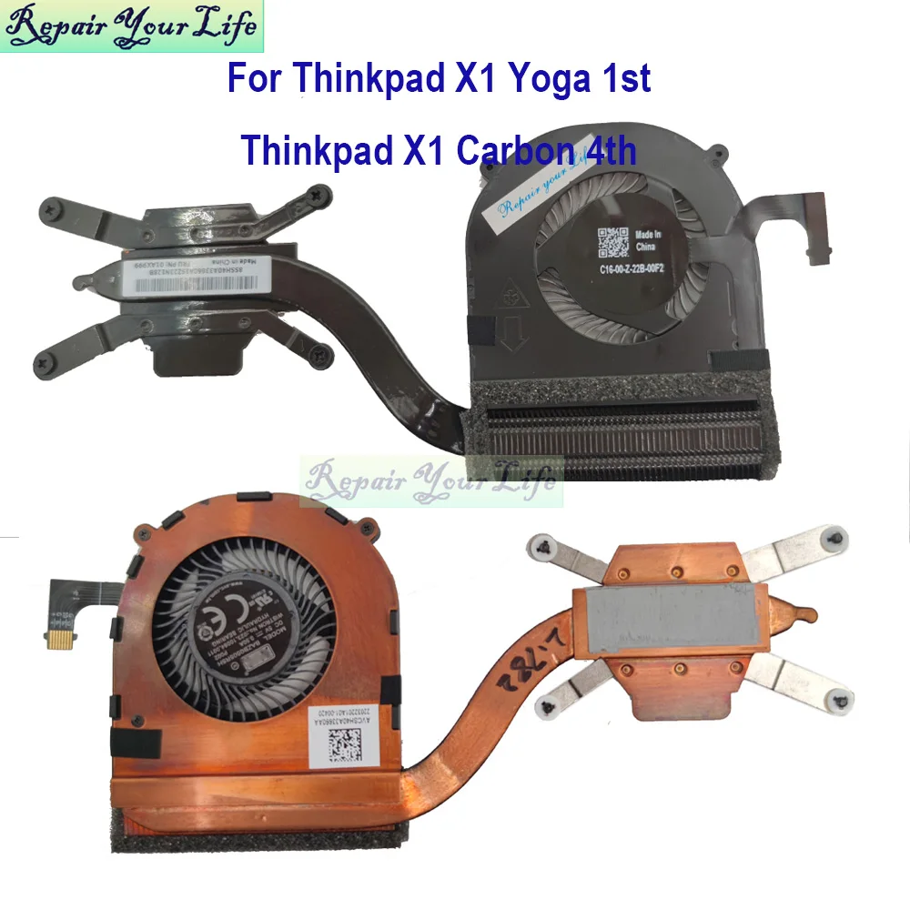 Laptop CPU Kühler Kühlkörper Lüfter Für Lenovo ThinkPad X1 Yoga 260 1st X1 Carbon 4th Gen 01AW976 01YT252 BAZB0505R5H ND5511-15C07 Image