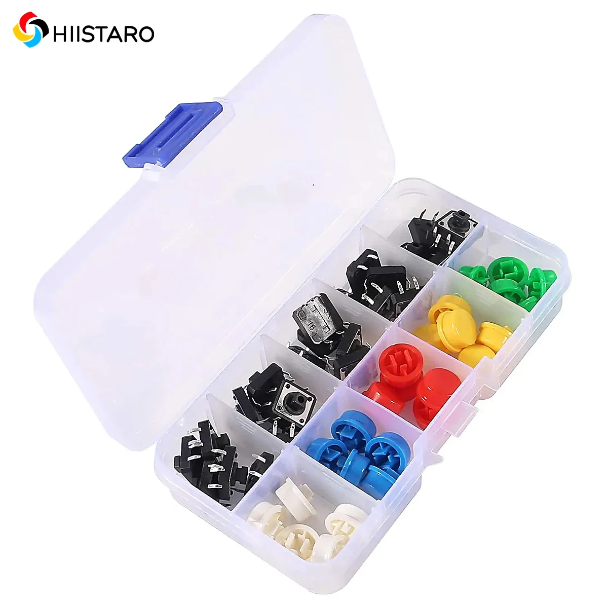 25 Stück 12 x 12 x 7,3 mm Momentary Tact Tactile Push Button Switch Touch Switch Mikroschalter 4 Pins SMD PCB mit Kappe für Arduino Image