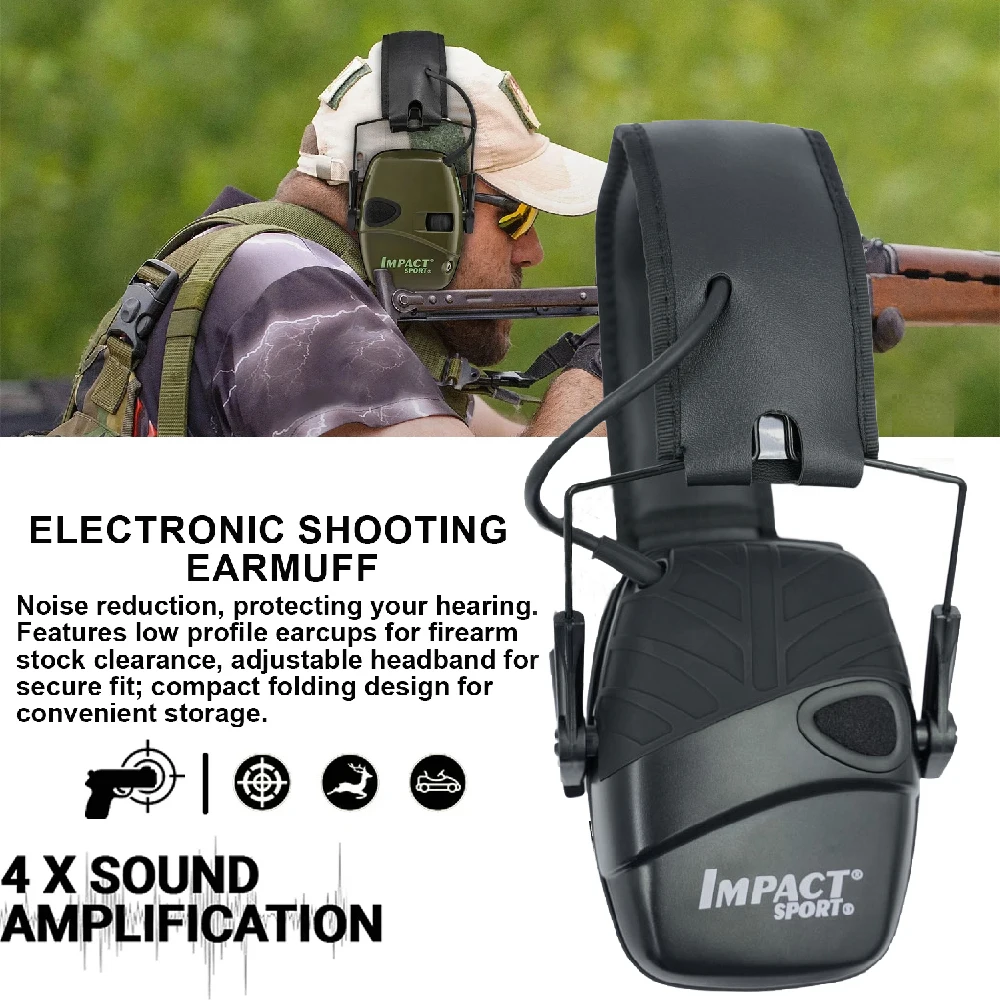 Elektronisches Schieß-Headset-Kopfhörer für Gehörschutz, Gehörschutz, Geräuschreduzierung, aktive Jagd, taktischer Ohrenschützer Image