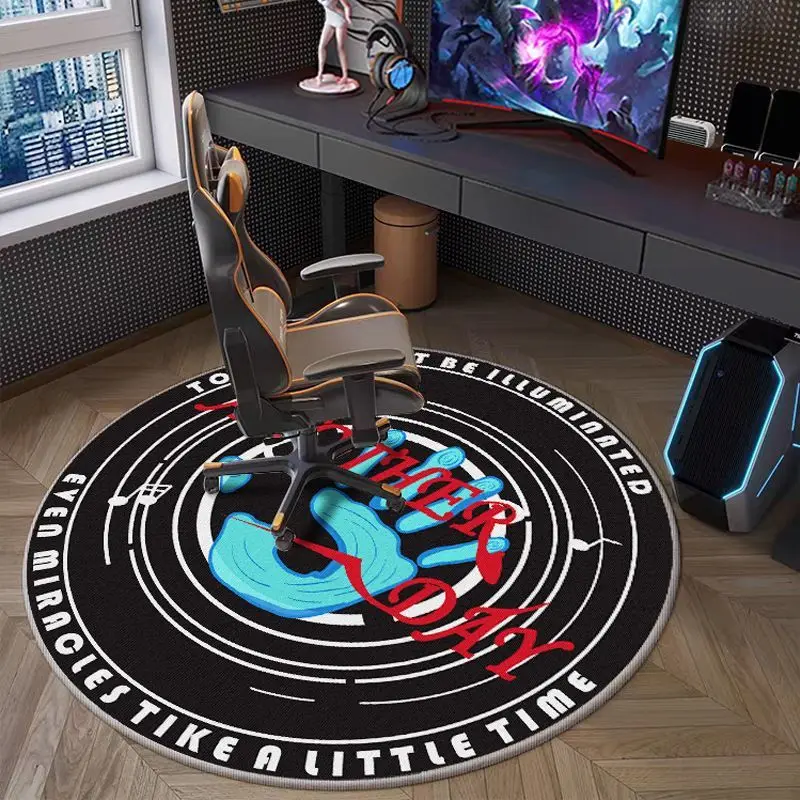 IKAMA Gaming-Stuhl, runder Teppich, Wohnzimmer, Computer, Drehstuhl, Teppich, Wohnzimmer, Sofa, Schlafzimmer, Schreibtisch, Bodenmatte, Heimdekoration