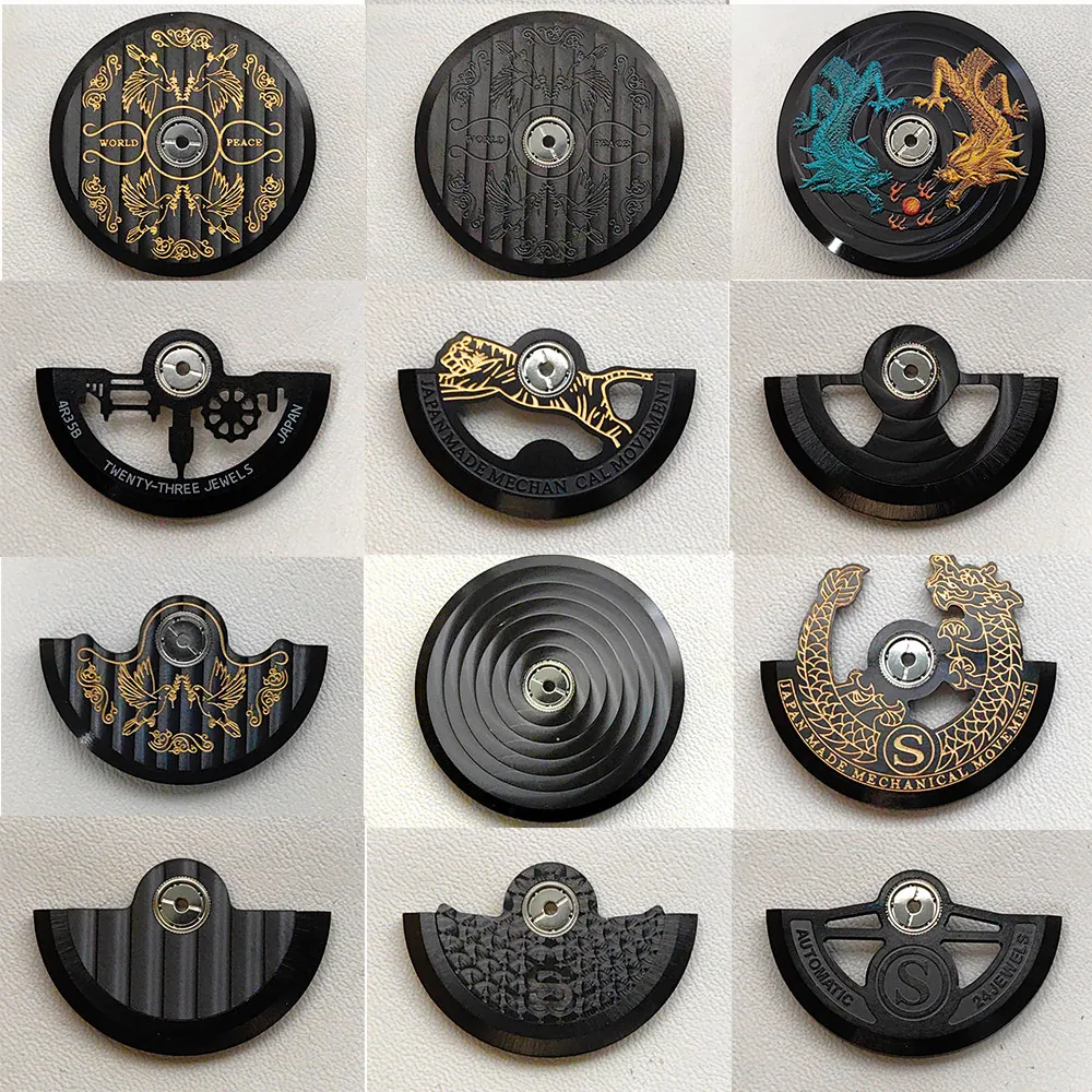 Schwarz NH35 Bewegung Rotor Hammer Teile Fit für NH36 NH38 NH39 4R35 7S26 NH35 Bewegung Oszillierende Gewicht Hammer Rotor Teile Image