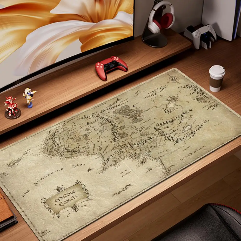 Mittelerde Mauspad L-Lords of Ringe Computer Schreibtisch matte Gamer Tastatur matte genähte Kante Mauspad Schrank PC Tisch Maus matten