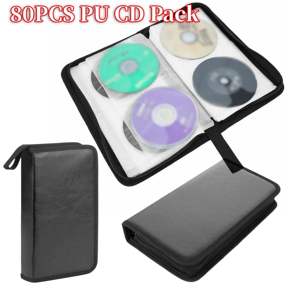 Support de CD DVD à fermeture éclair Portable, étui de transport pour disque CD/DVD, sac à main anti-poussière, manchon de rangement pour Album, organisateur de rangement Double face pour CD DVD