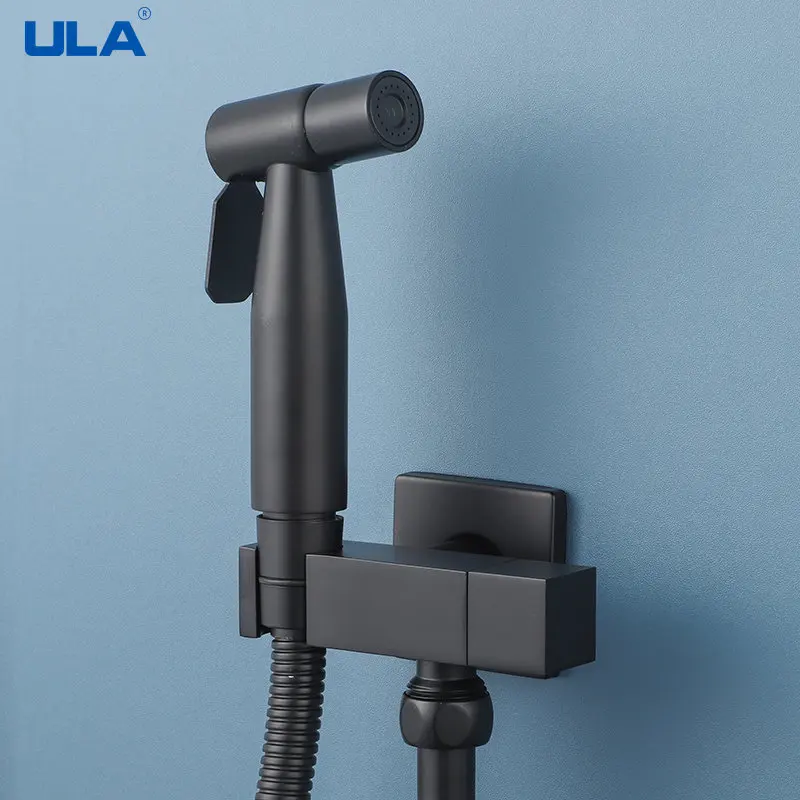 Ula schwarz Bidet Wasserhahn tragbare Bidet Sprayer Set Messing WC Wasserhahn nur kaltes Wasser Bad Dusch kopf hygienische Dusche