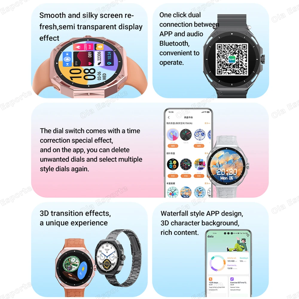 Neue Mode-Smartwatch 2025, Bluetooth-Anruf, Mann und Frau, Herzfrequenz-Gesundheitsüberwachung, Sport, wasserdichte Smartwatch für Android IOS Image