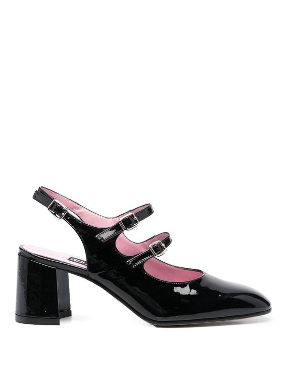 Banana Patent Leather Slingback Pumps - Black - CAREL PARIS Heels