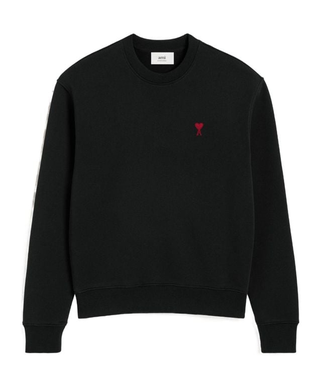 Ami De Coeur Fleece Sweatshirt - Black - AMI Knitwear