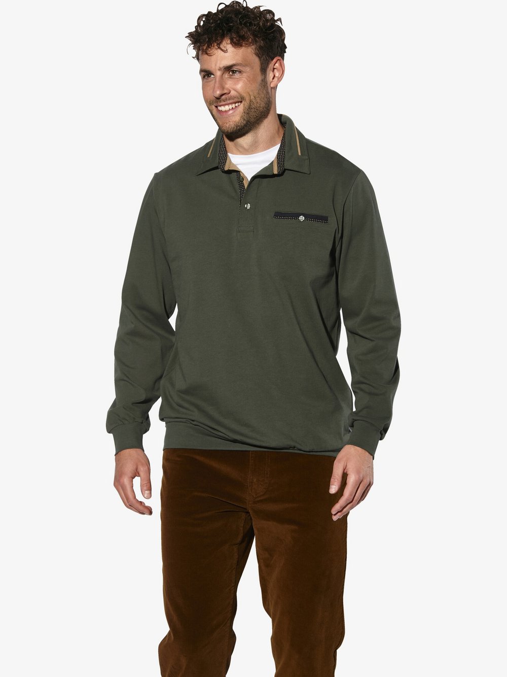 BABISTA Langarm-Poloshirt Herren oliv, XXL Image