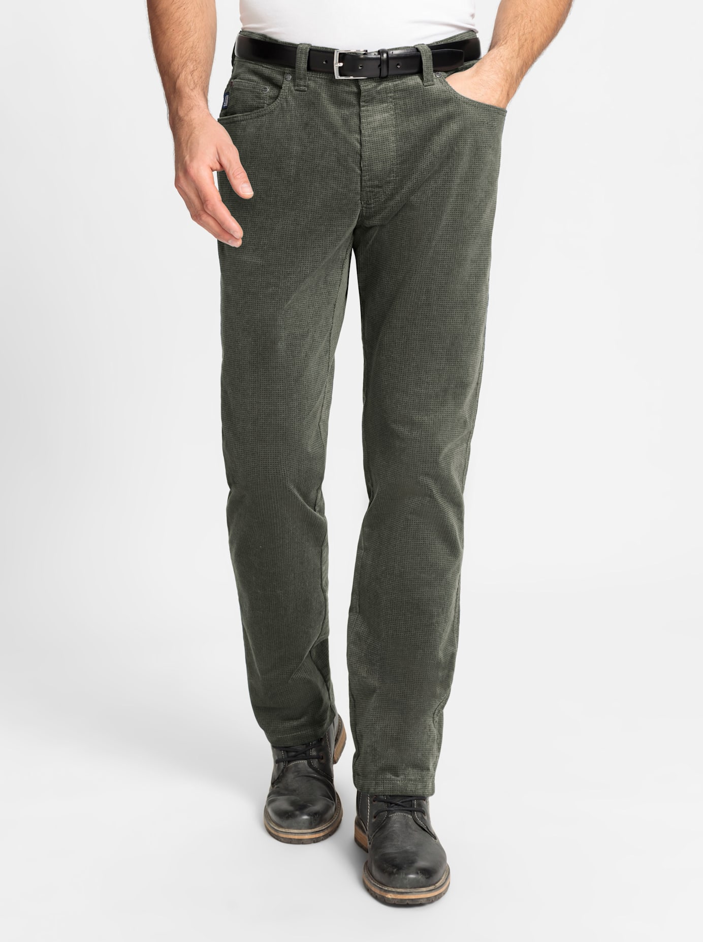 5-Pocket-Hose BRÜHL, Herren, Gr. 54, Normalgrößen, grün (oliv, gepunktet), 98% Baumwolle, 2% Elasthan, unifarben, Hosen Image