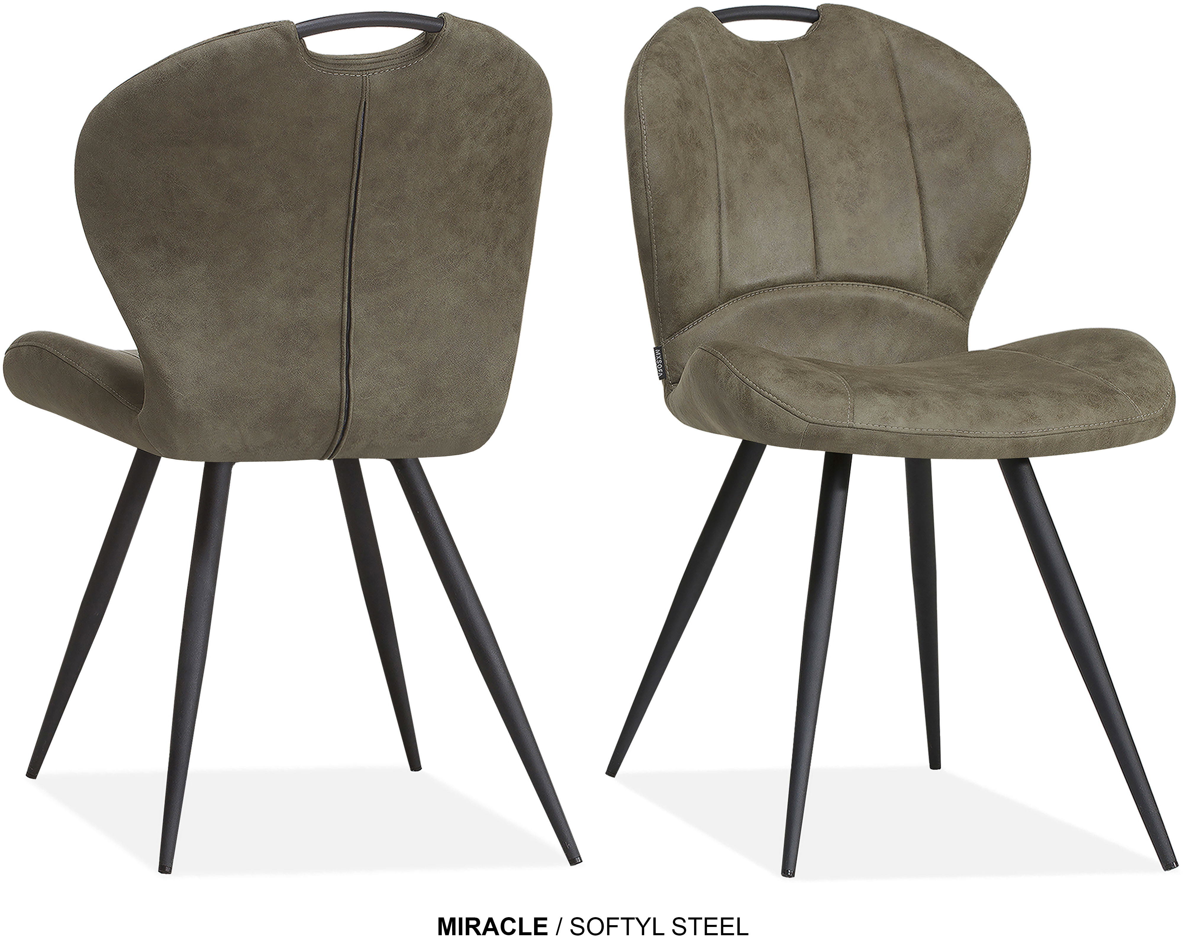 Esszimmerstuhl OMG DESIGN "Miracle", steel, schwarz, B:54cm H:88cm T:63,5cm, Polyester, Stühle, Esszimmerstuhl, Esszimmerstuhl, pflegeleichter Bezug