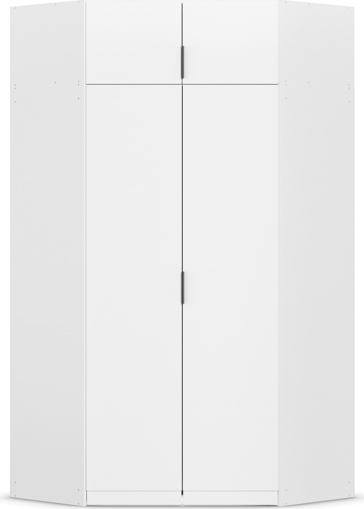 Kleiderschrank RAUCH "Eckschrank Schrank Ankleidezimmer Schlafzimmer Garderobe LAGOA", alpinweiß, B:117cm H:235cm T:117cm, Holzwerkstoff, Schränke, Kleiderschrank, voll ausgestattet viel Stauraum, optional mit Aufsatz MADE IN GERMANY