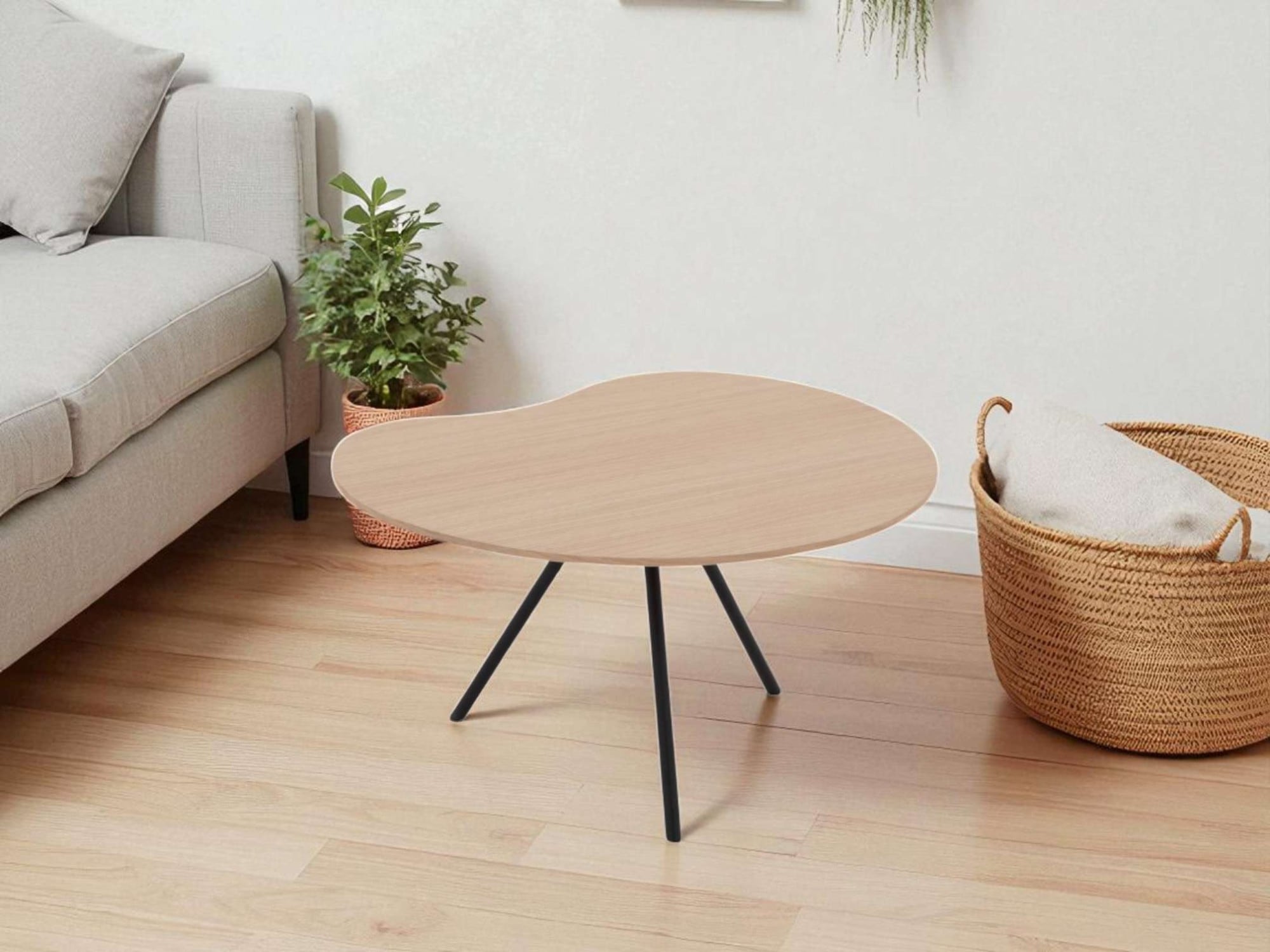 Couchtisch HOME AFFAIRE "Arendal, Tisch, Satztisch, Kaffeetisch, Sofatisch", eiche, schwarz, schwarz, eiche, B:61cm H:32,5cm T:49cm, Tische, Tischplatte mit Echtholzfurnier aus Eiche, Gestell aus Metall, FSC