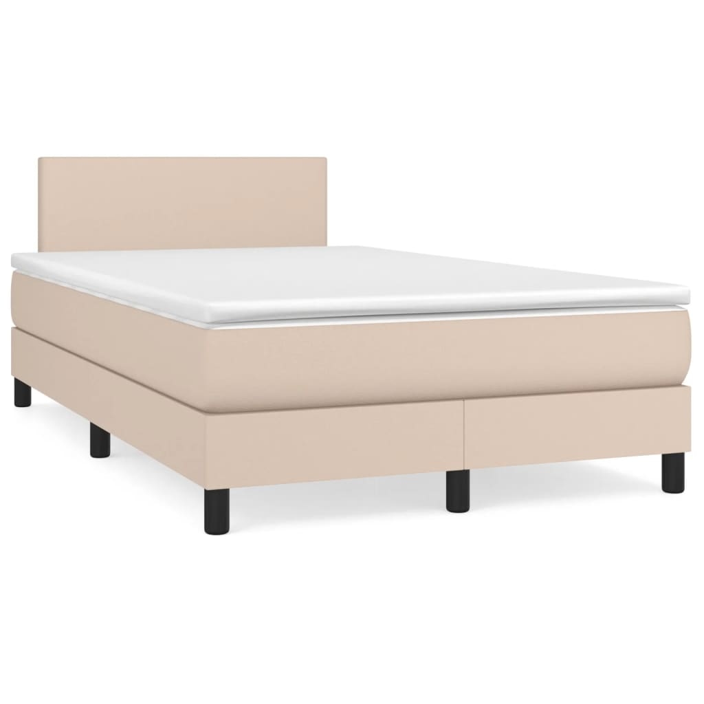 vidaXL Boxspringbett mit Matratze & LED Cappuccino-Braun 120x190 cm Image