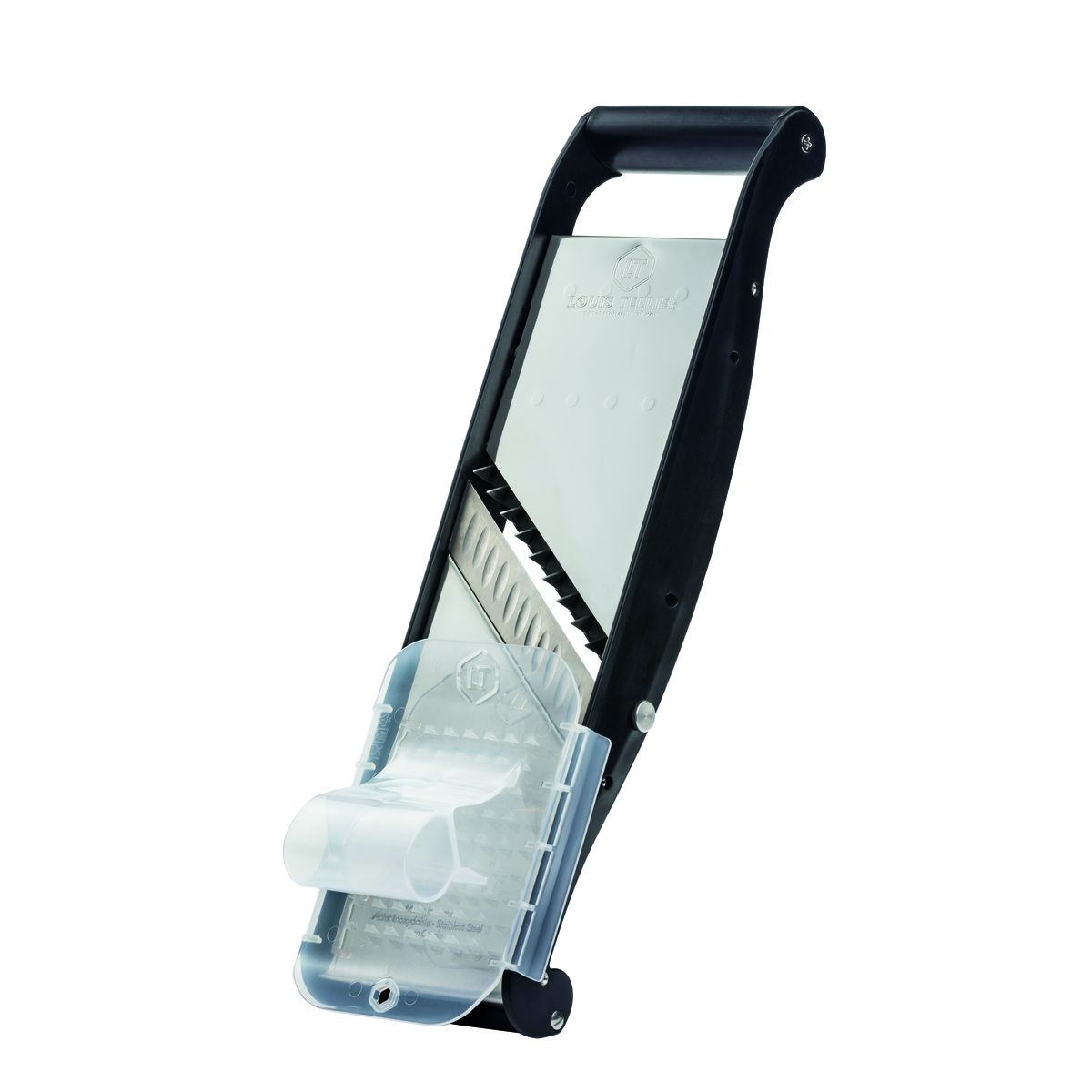 Louis Tellier - Mandoline Compact Pro Basalt + 2 Effilierblöcke 4 und 10 mm + Drücker Image