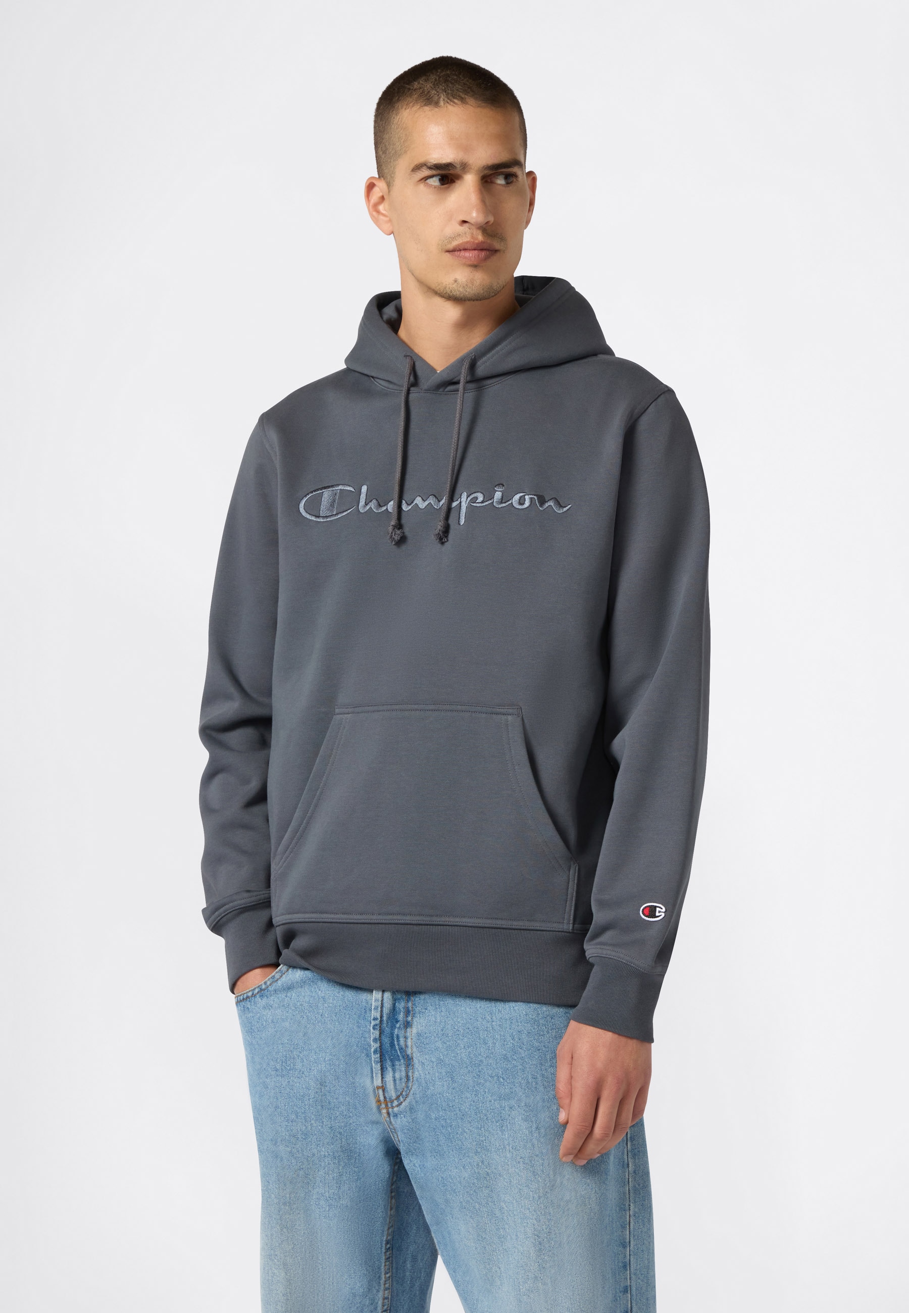 Kapuzensweatshirt CHAMPION "Hooded Sweatshirt", Herren, Gr. XXL (60/62), fgy, Obermaterial: 70% Baumwolle, 30% Polyester, Sweatshirts Image