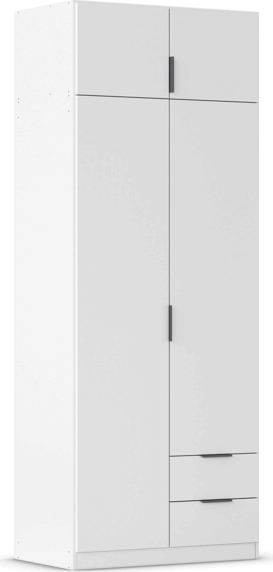 Kleiderschrank RAUCH "Drehtürenschrank Schrank Garderobe Ankleide Schlafzimmer LAGOA", alpinweiß, B:91cm H:235cm T:54cm, Holzwerkstoff, Schränke, mit geräumigen Schubladen, optional mit Aufsatz MADE IN GERMANY Image