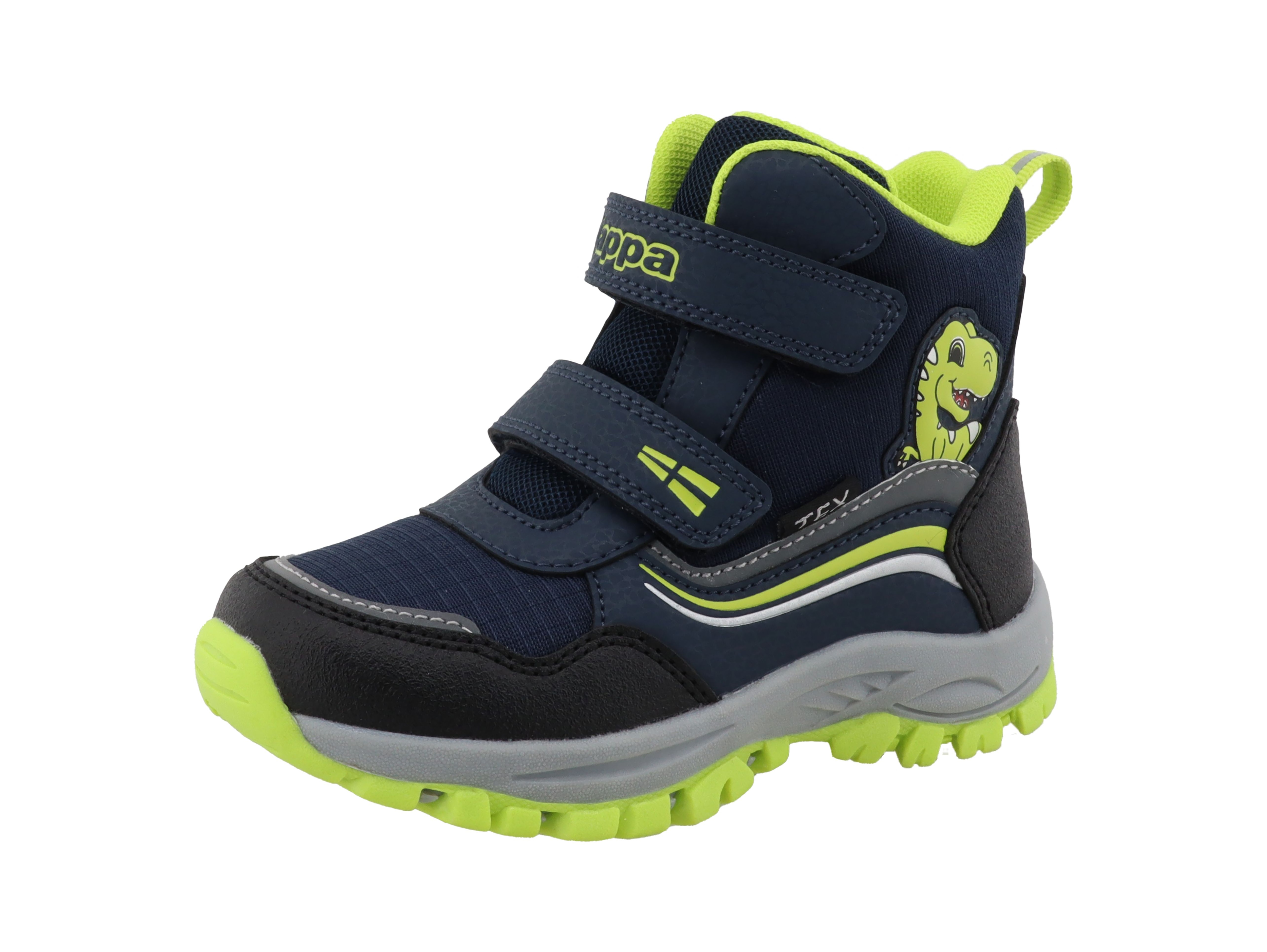 Winterboots KAPPA "Erica", Jungen, Gr. 31, navy, lime, Synthetik, Schuhe Winterboots, Winterschuhe, Winterstiefel, Snowboots, wasserdicht